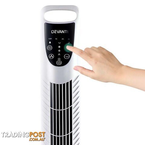 3 Speed Tower Fan  with Remote Control - White