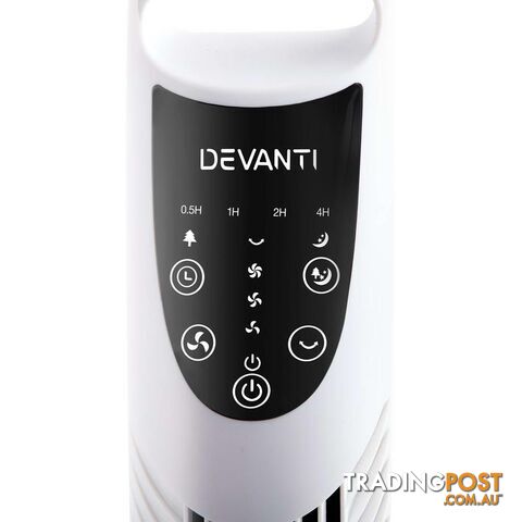 3 Speed Tower Fan  with Remote Control - White