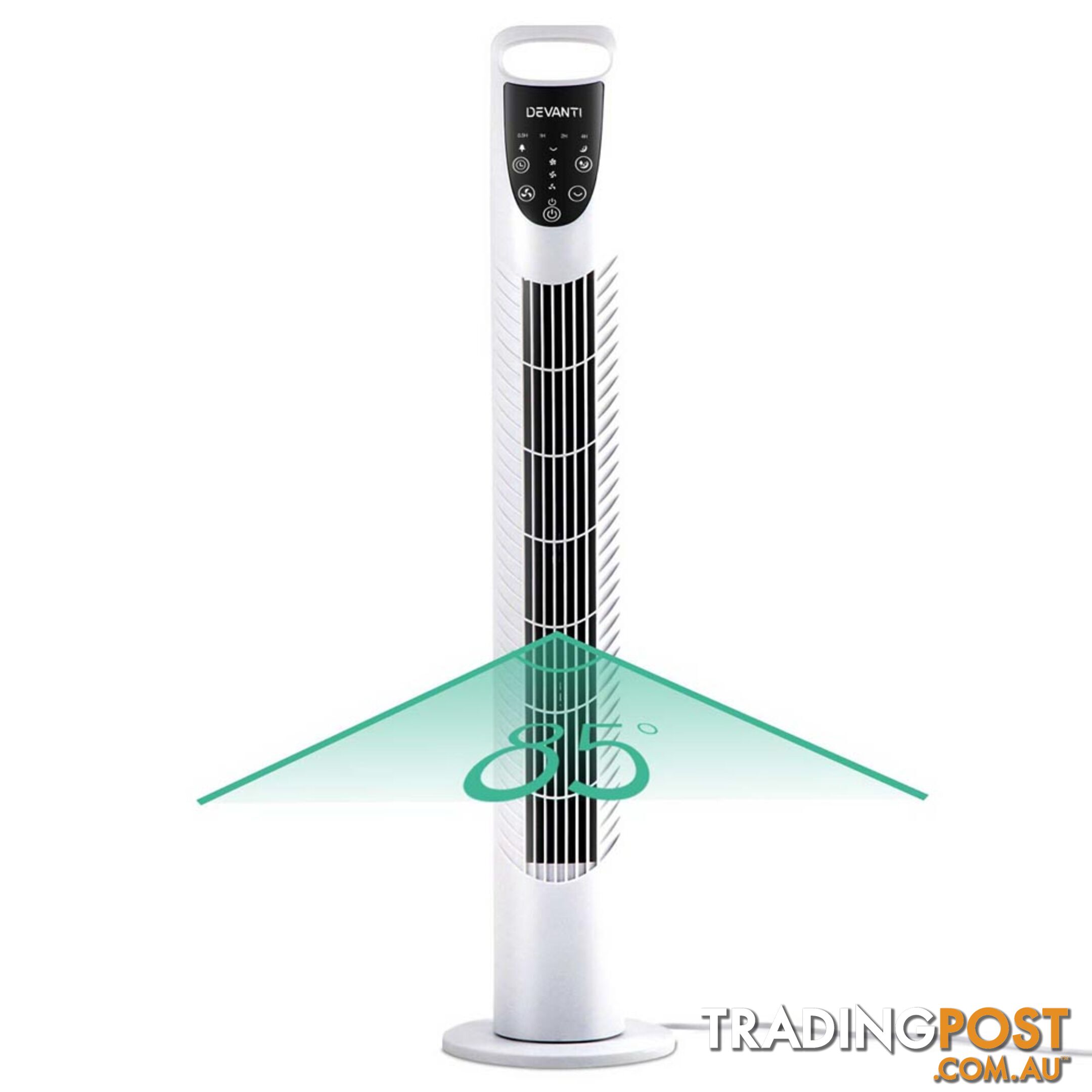 3 Speed Tower Fan  with Remote Control - White