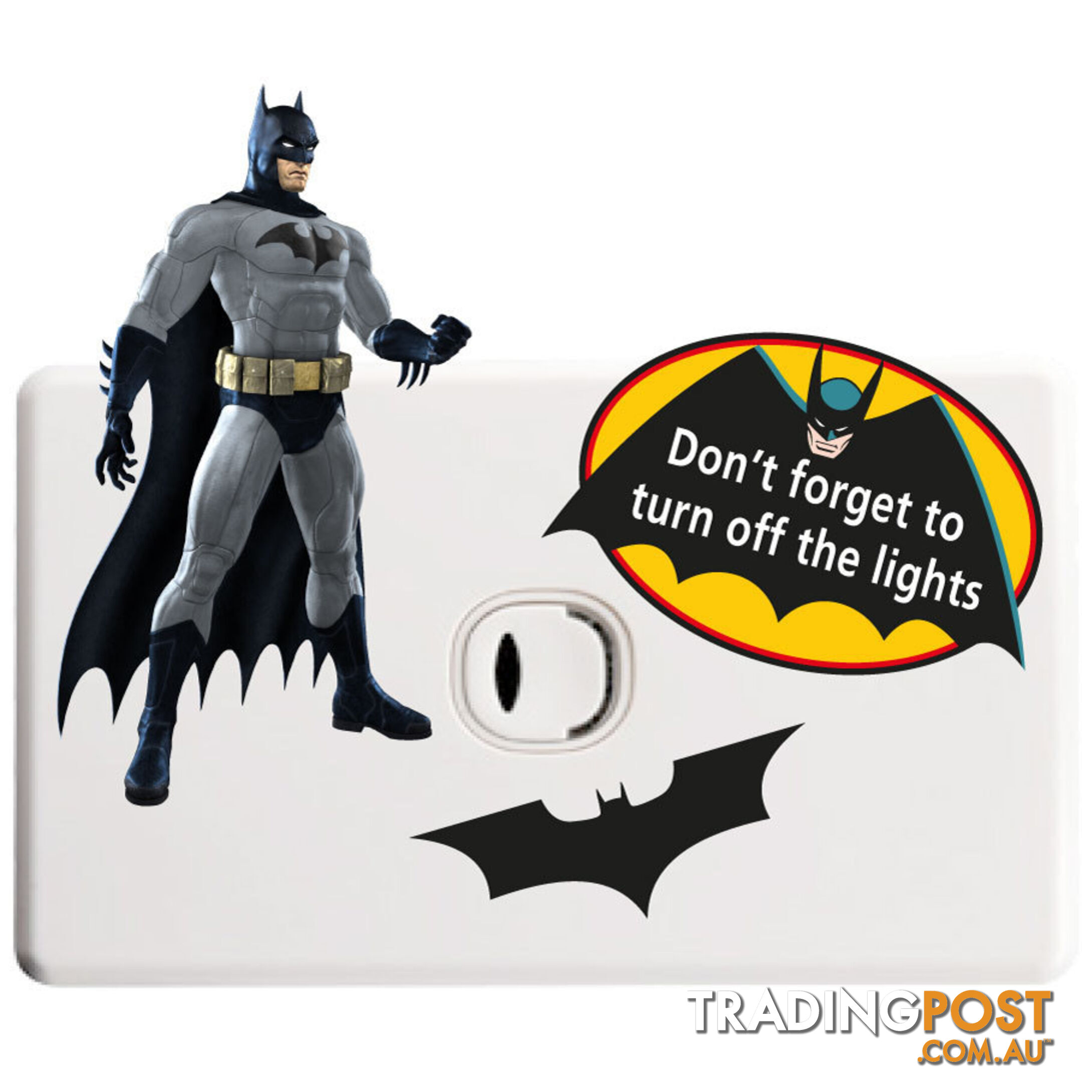 Batman Light Switch Sticker - Totally Movable and Reusable