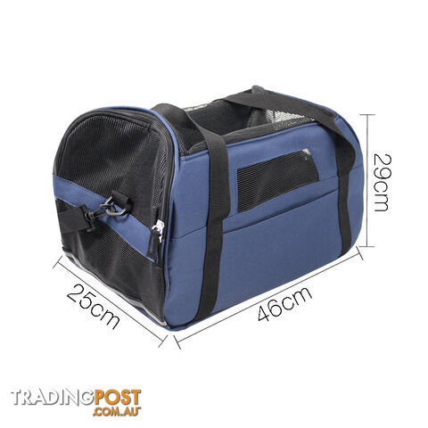 Portable Pet Carrier with Safety Leash - Blue