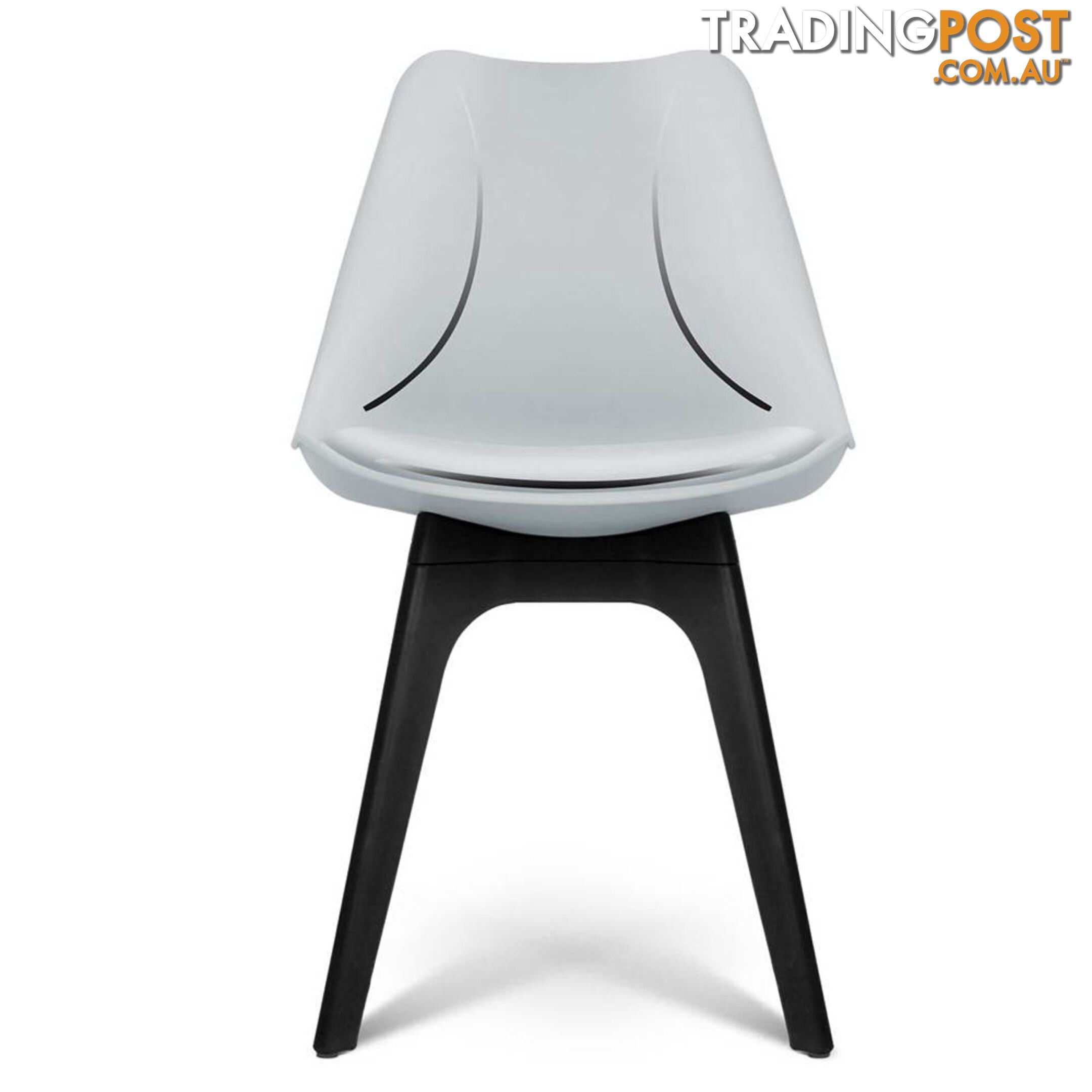 Set of 4 Replica Eames DSW PU Leather Chair Grey