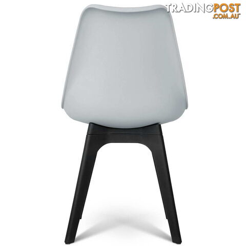 Set of 4 Replica Eames DSW PU Leather Chair Grey