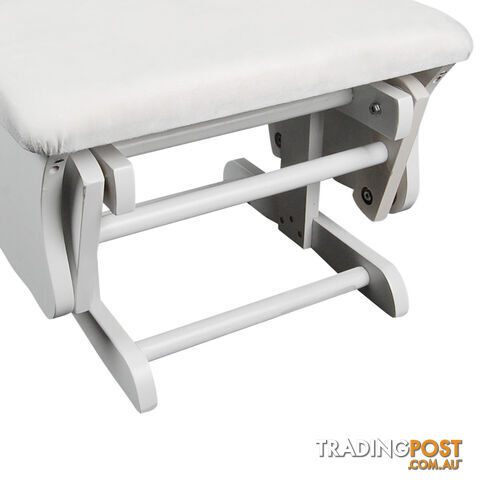 Baby Breast Feeding Sliding Glider Chair w/ Ottoman White