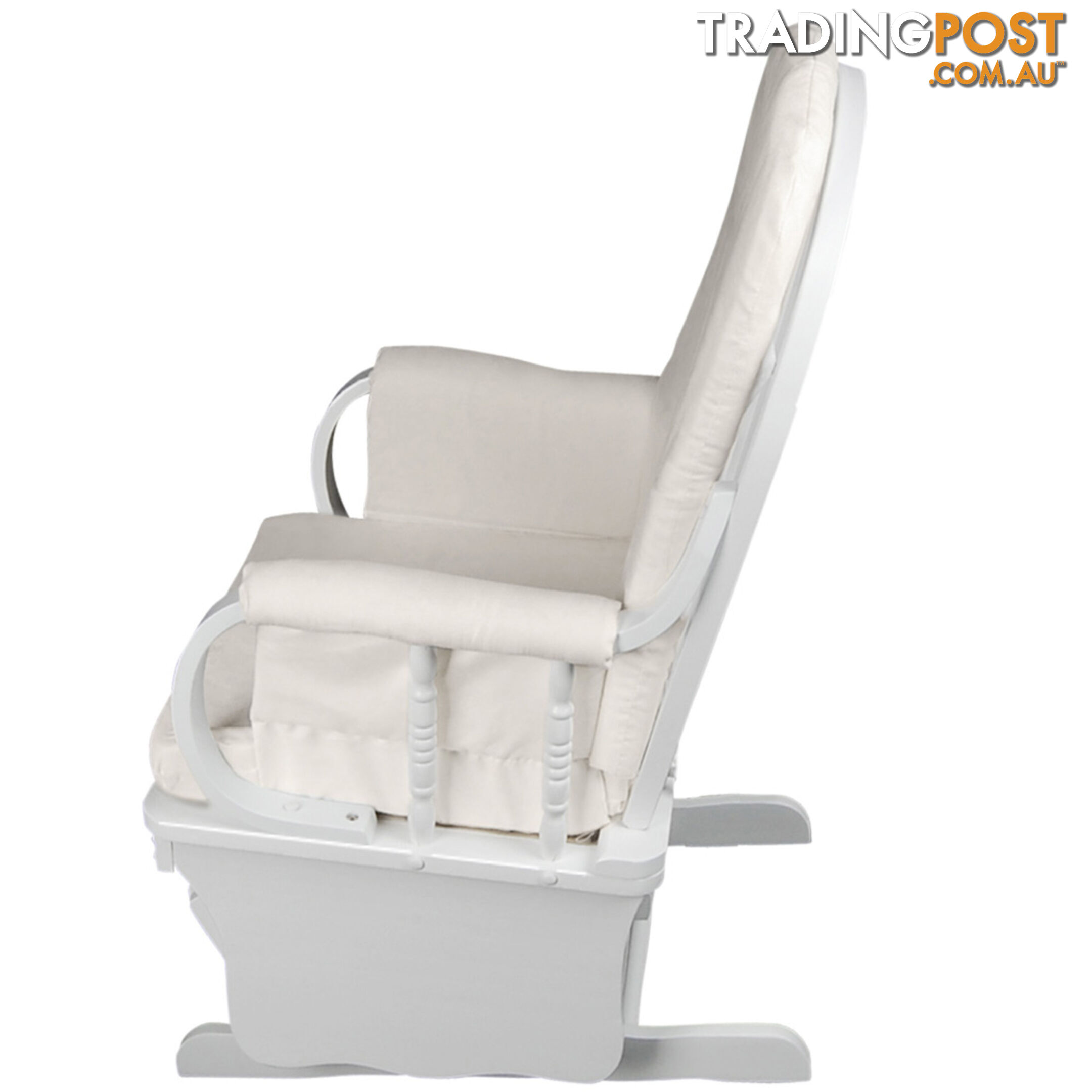 Baby Breast Feeding Sliding Glider Chair w/ Ottoman White