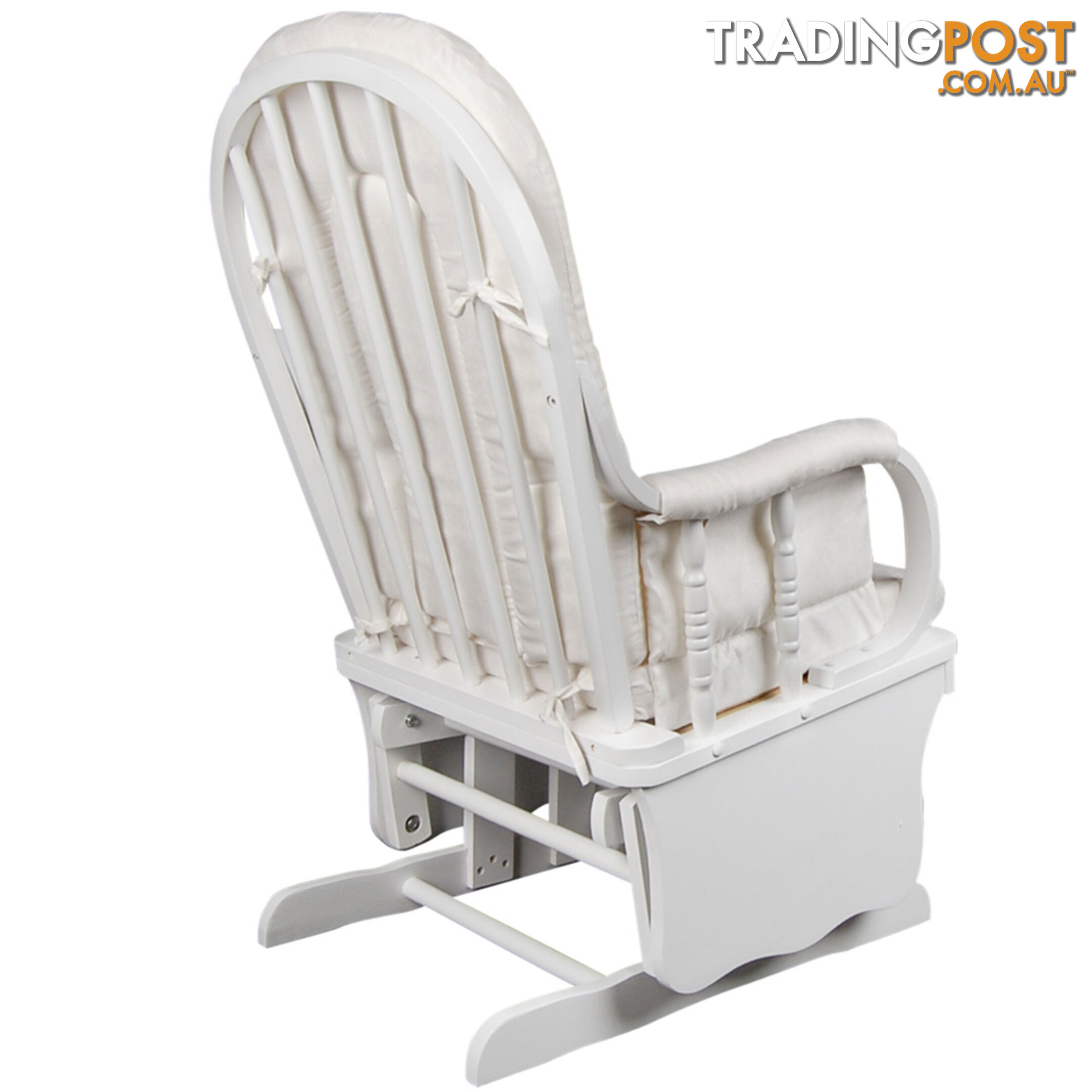 Baby Breast Feeding Sliding Glider Chair w/ Ottoman White