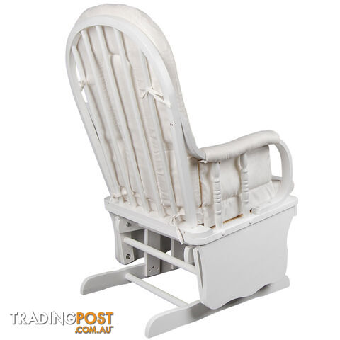 Baby Breast Feeding Sliding Glider Chair w/ Ottoman White