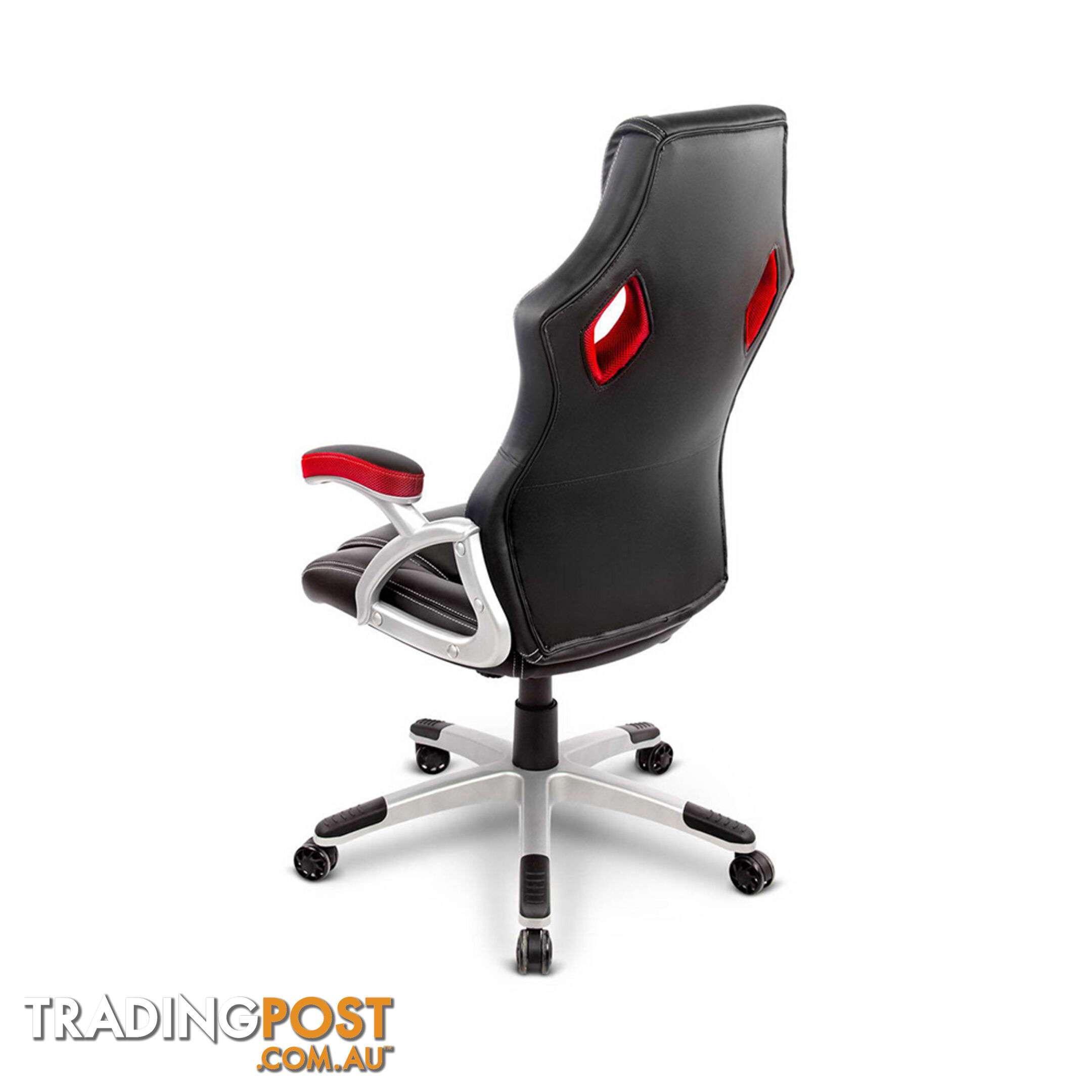 PU Leather & Mesh Racing Style Office Chair - Red