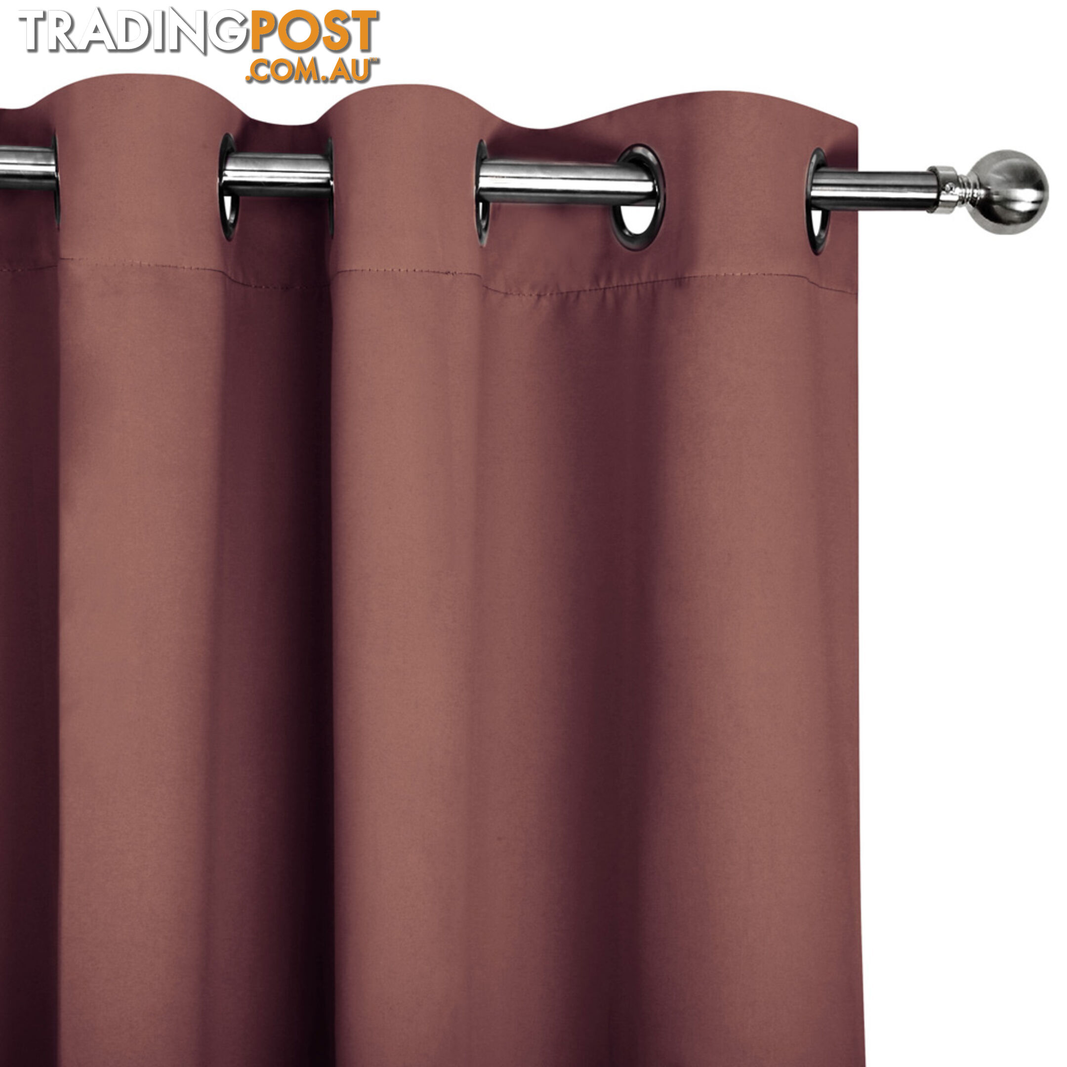 ArtQueen 3 Pass Eyelet Blockout Curtain Brown 240cm