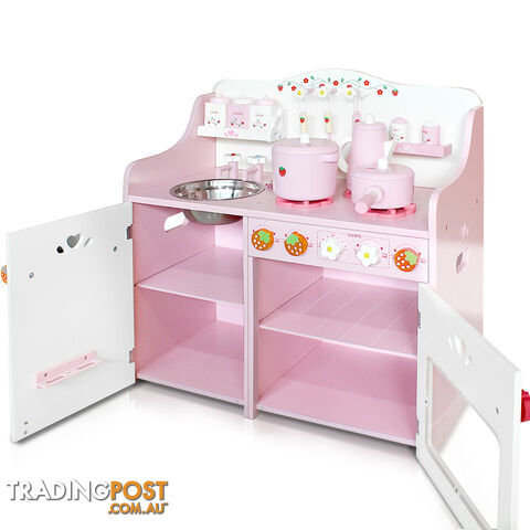 Children Wooden Kitchen Play Set Pink - photo 5 of 10