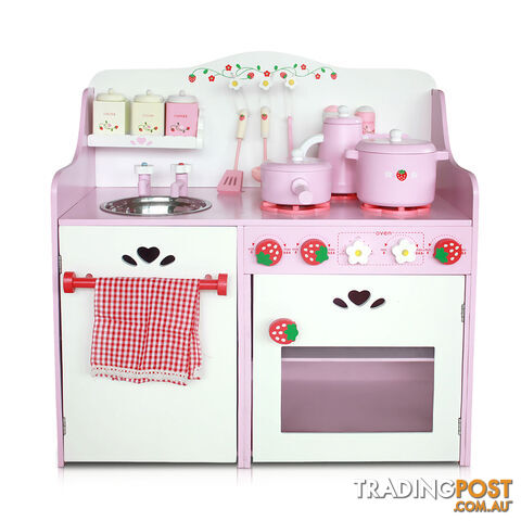 Children Wooden Kitchen Play Set Pink - photo 3 of 10