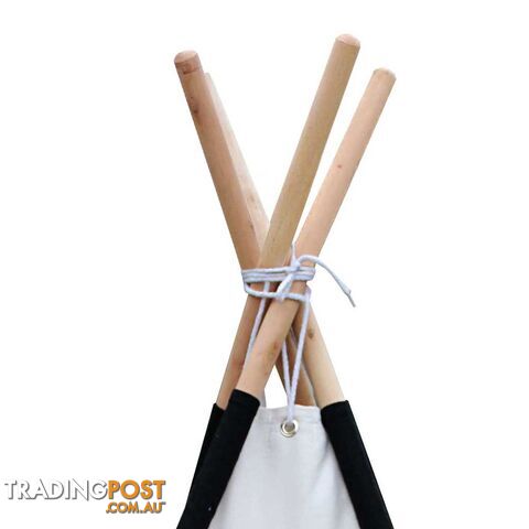 4 Poles Teepee Tent w/ Storage Bag Black - photo 5 of 8