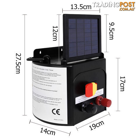 3km Solar Power Electric Fence Energiser Charger