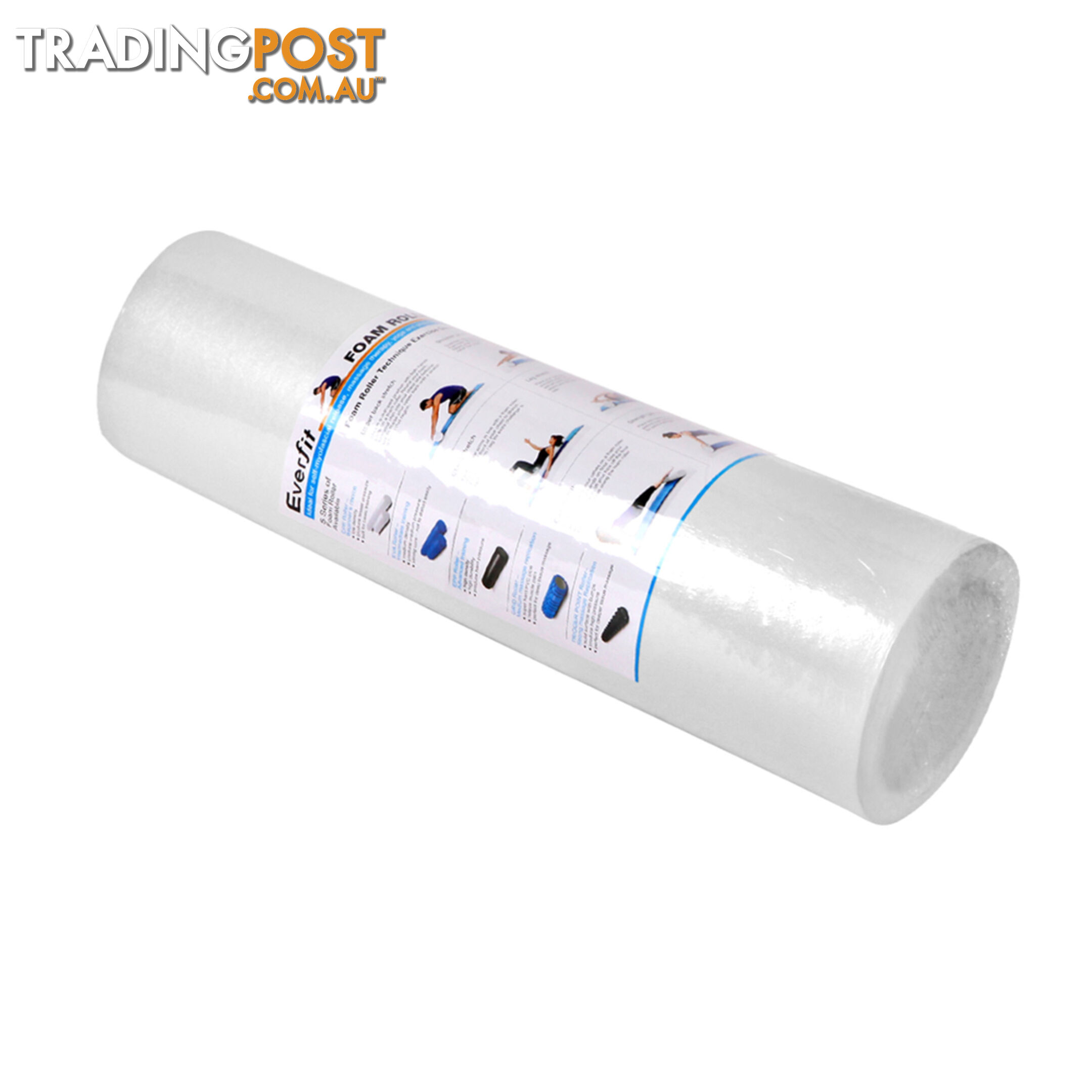 Yoga Gym Pilates EPE Stick Foam Roller White 45 x 15cm