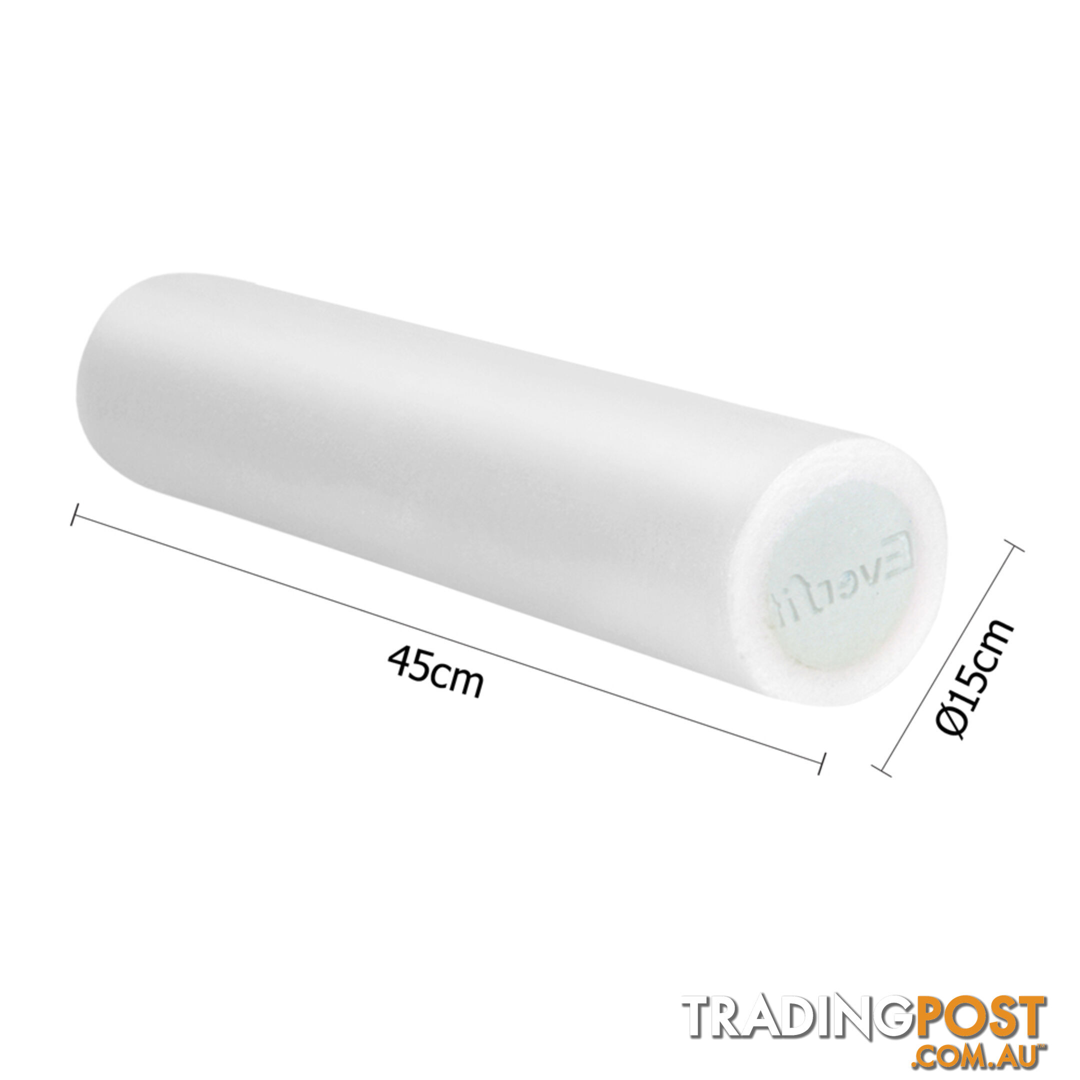 Yoga Gym Pilates EPE Stick Foam Roller White 45 x 15cm