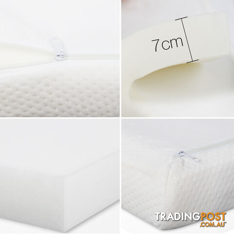 Visco Elastic Memory Foam Mattress Topper 7cm Kingle Single