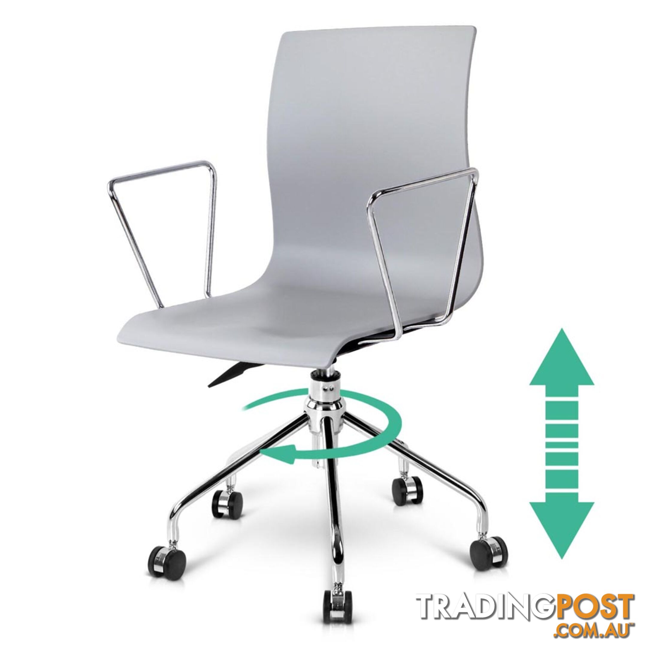 Modern Office Chair with Armrests Grey