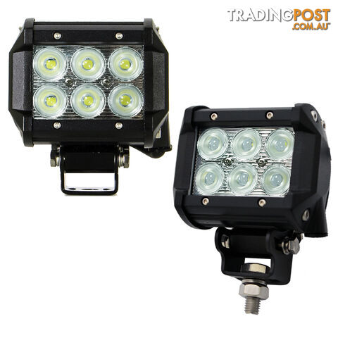 2x 4inch 30W Cree LED Light Bar Flood Work Driving Offroad Lamp Save On 42W