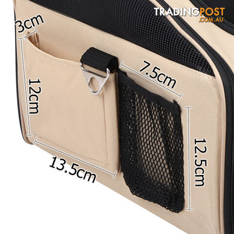 Pet Dog Cat Car Seat Carrier Travel Bag Small Beige