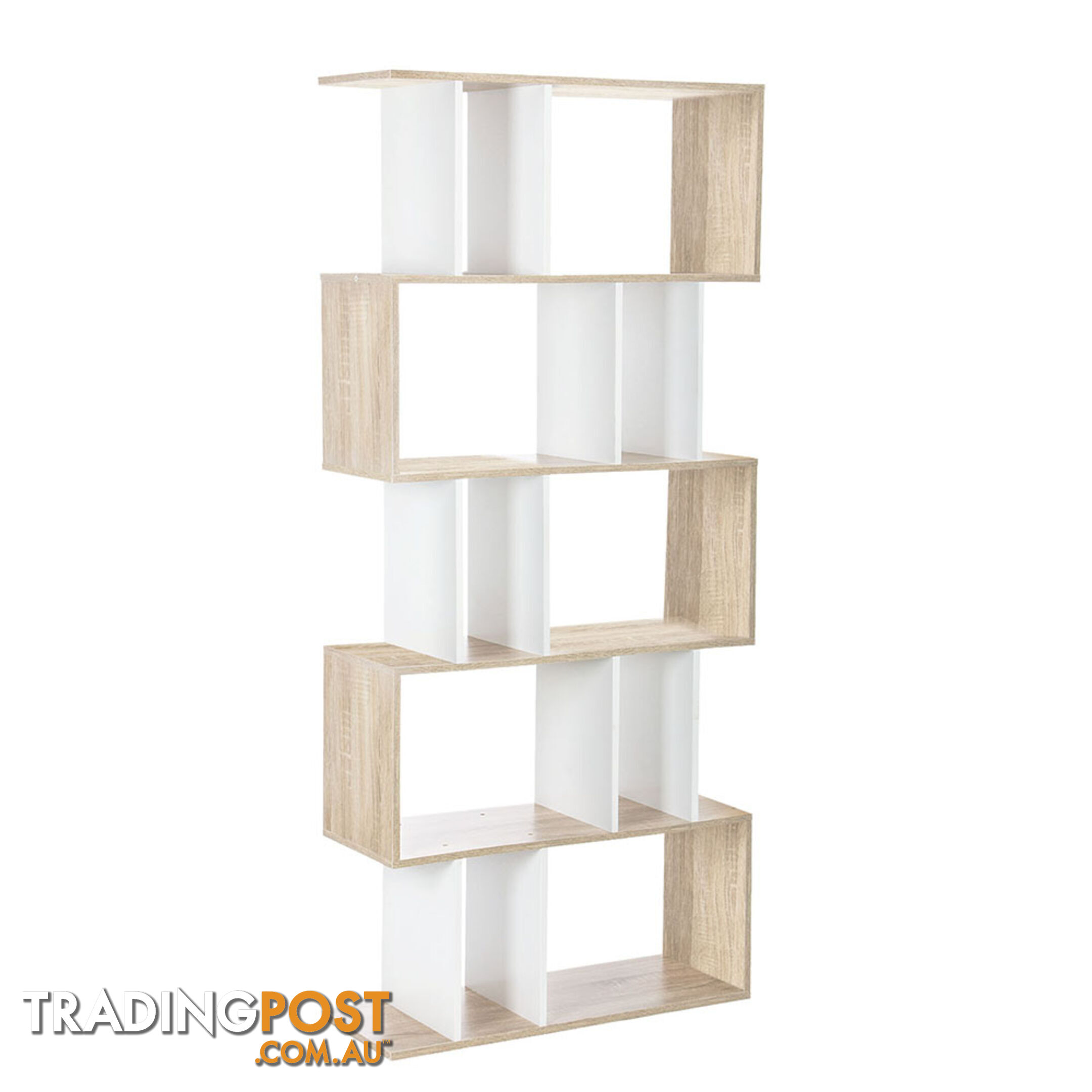 5 Tier Display/Book/Storage Shelf Unit White Brown