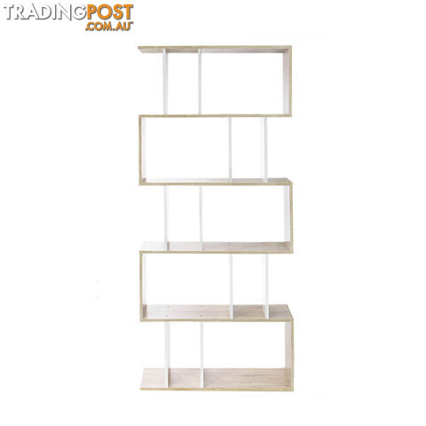 5 Tier Display/Book/Storage Shelf Unit White Brown