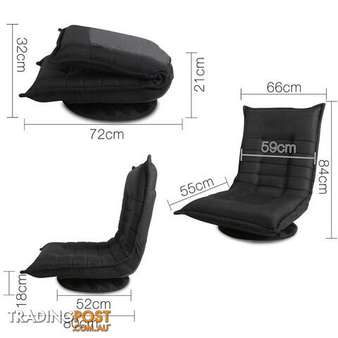 Swivel Foldable Floor Chair - Black - photo 2 of 10