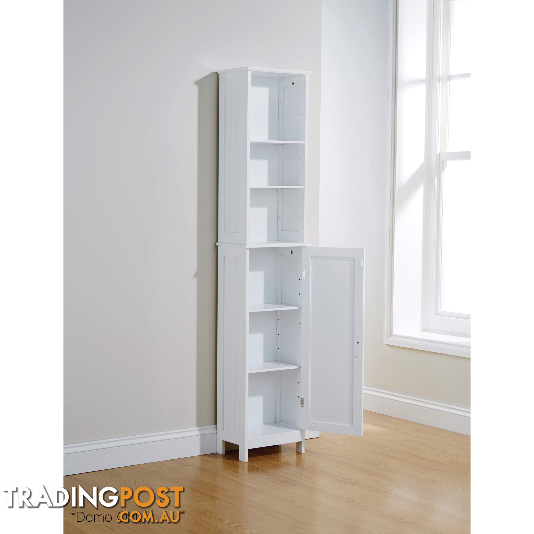 Grace Tall Cupboard in WHITE