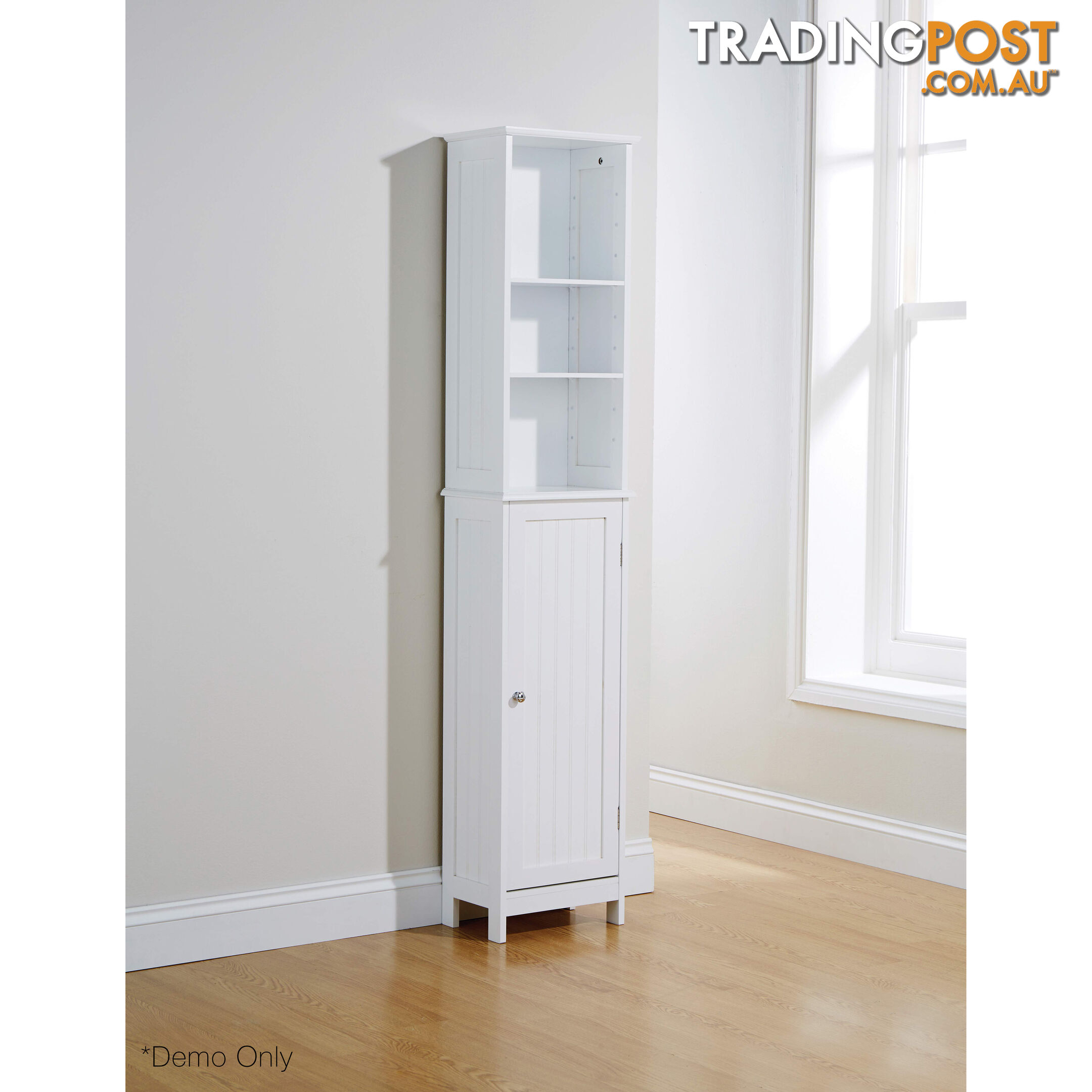 Grace Tall Cupboard in WHITE