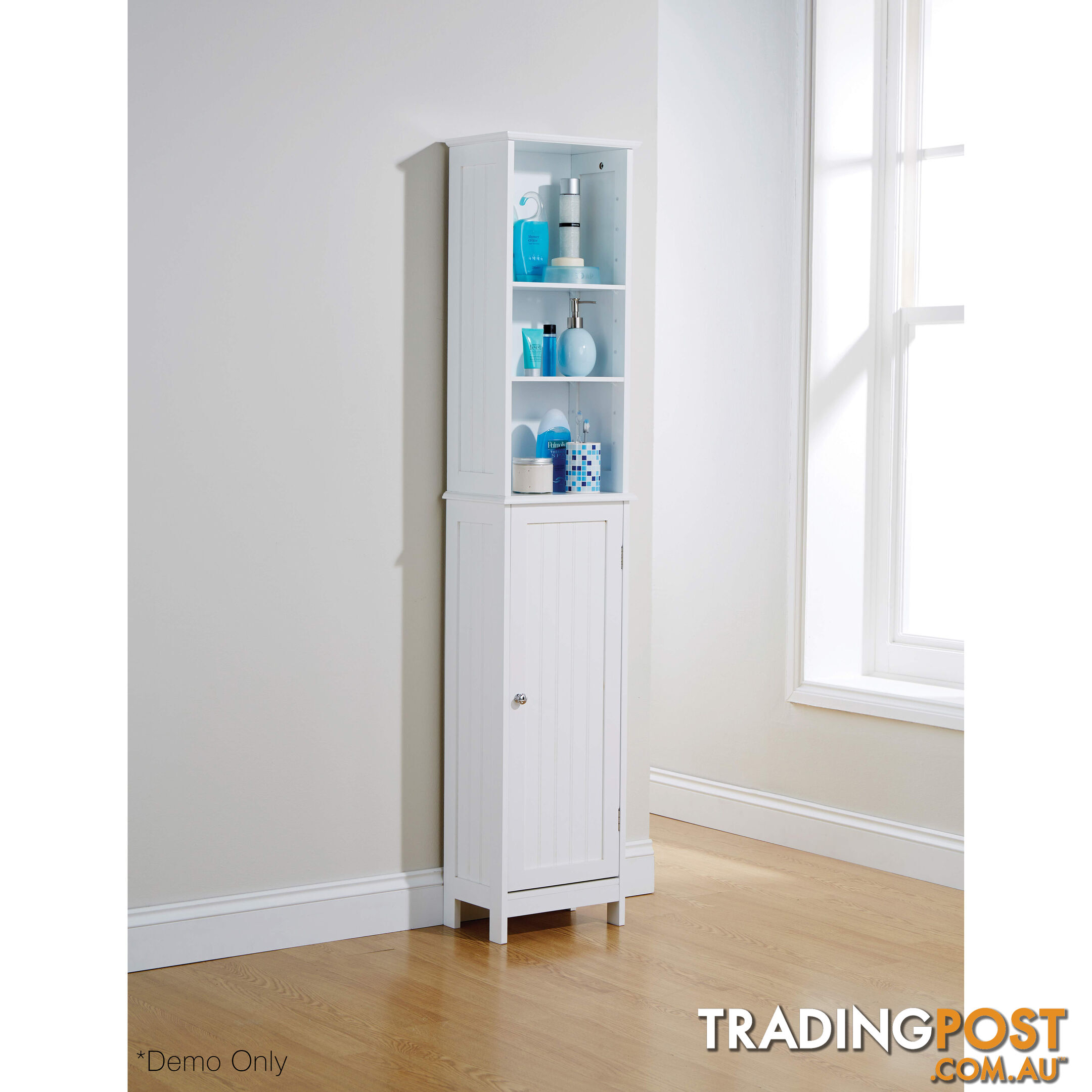 Grace Tall Cupboard in WHITE