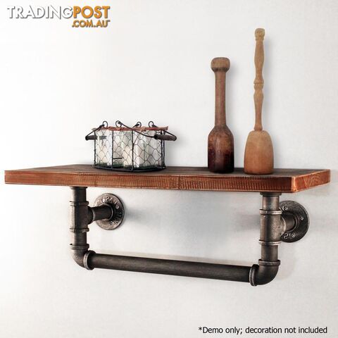 Rustic Industrial DIY Floating Pipe Shelf