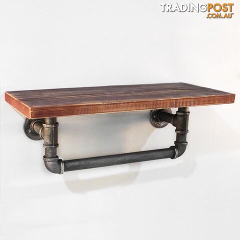 Rustic Industrial DIY Floating Pipe Shelf