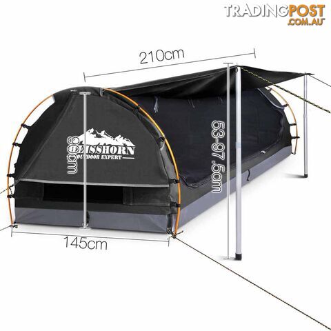 Double Camping Canvas Swag with Mattress and Air Pillow - Grey - photo 2 of 9