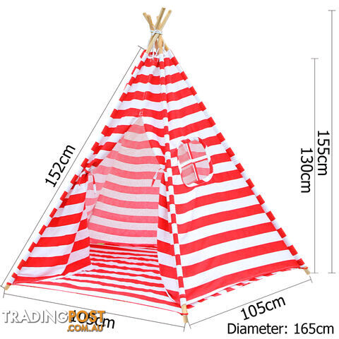 5 Poles Teepee Tent w/ Storage Bag Red - photo 2 of 8