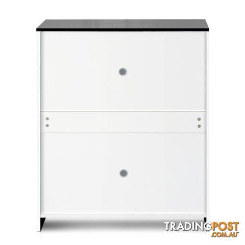 High Gloss Shoe Cabinet Rack Black / White