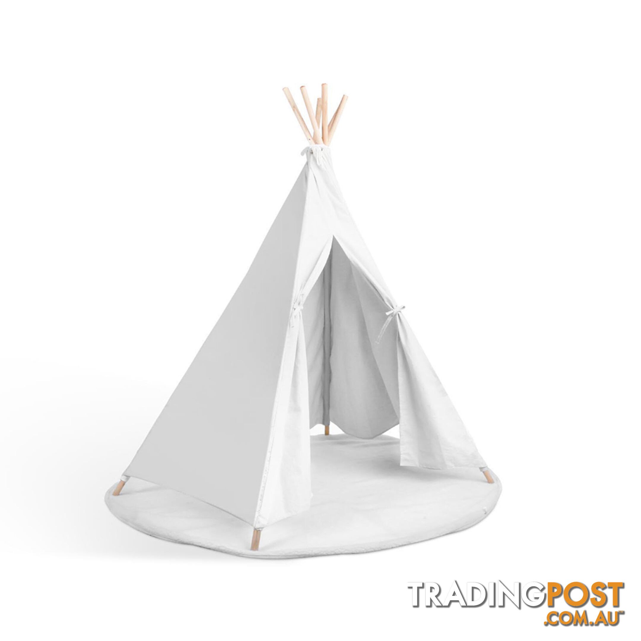 White Kids 6 Pole Teepee Canvas Tent