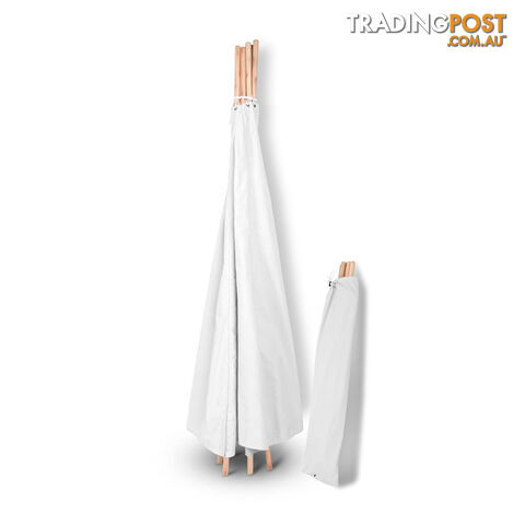 White Kids 6 Pole Teepee Canvas Tent