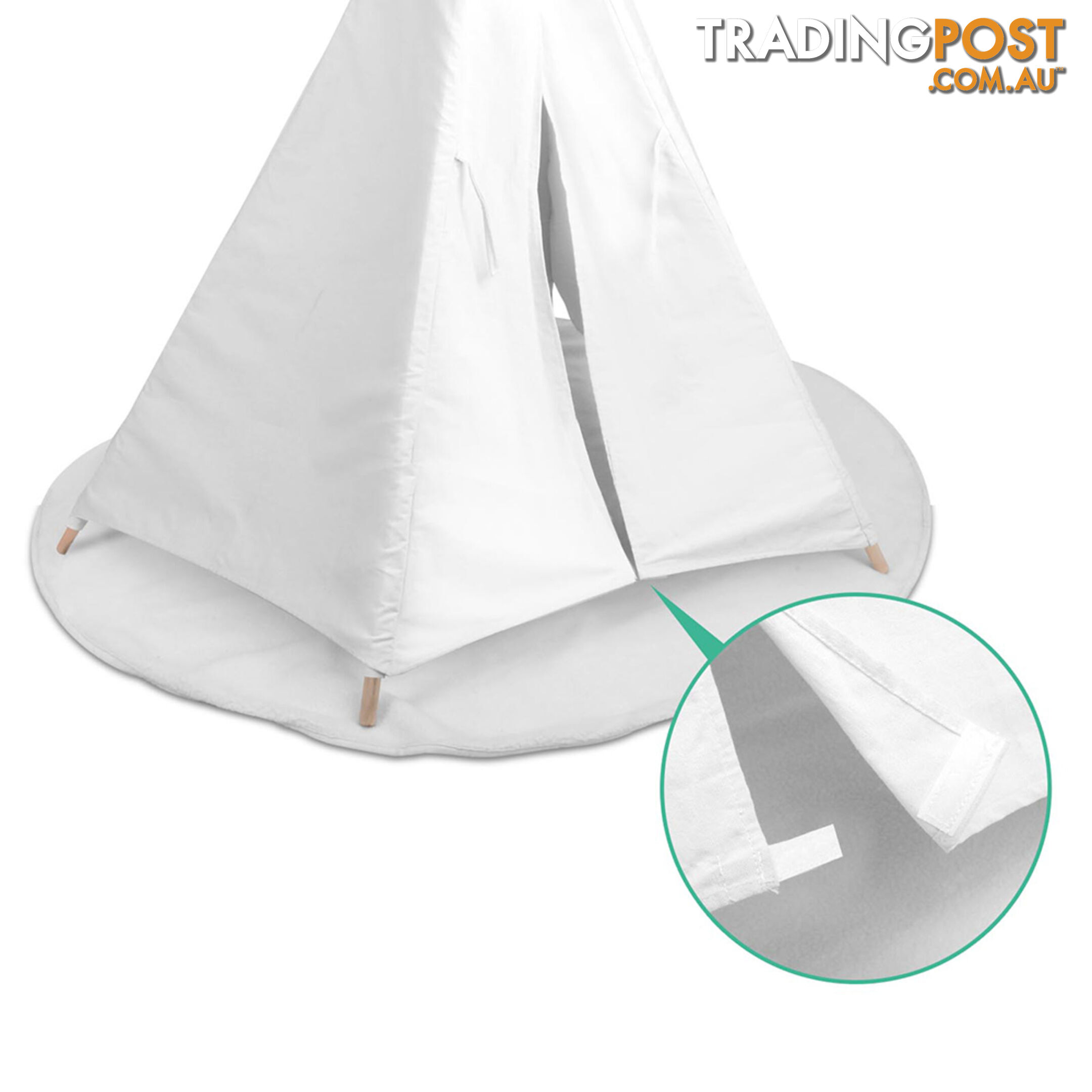 White Kids 6 Pole Teepee Canvas Tent