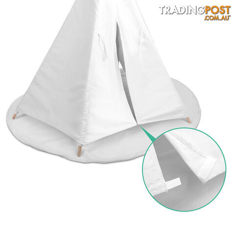 White Kids 6 Pole Teepee Canvas Tent