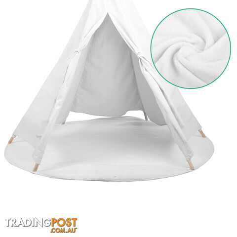 White Kids 6 Pole Teepee Canvas Tent