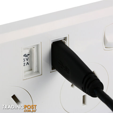 10A Double Australian USB Power Point Power Supply Wall Plug 2 Socket Switch