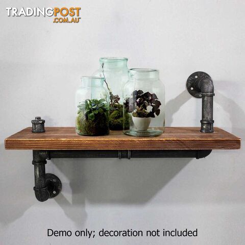 Rustic Industrial DIY Floating Pipe Shelf