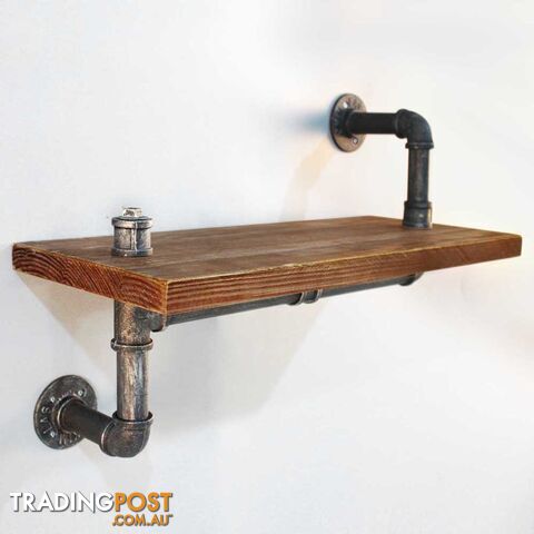 Rustic Industrial DIY Floating Pipe Shelf