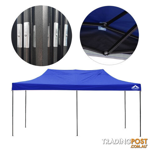 3m x 6m Pop-up Garden Outdoor Gazebo Blue - photo 4 of 9