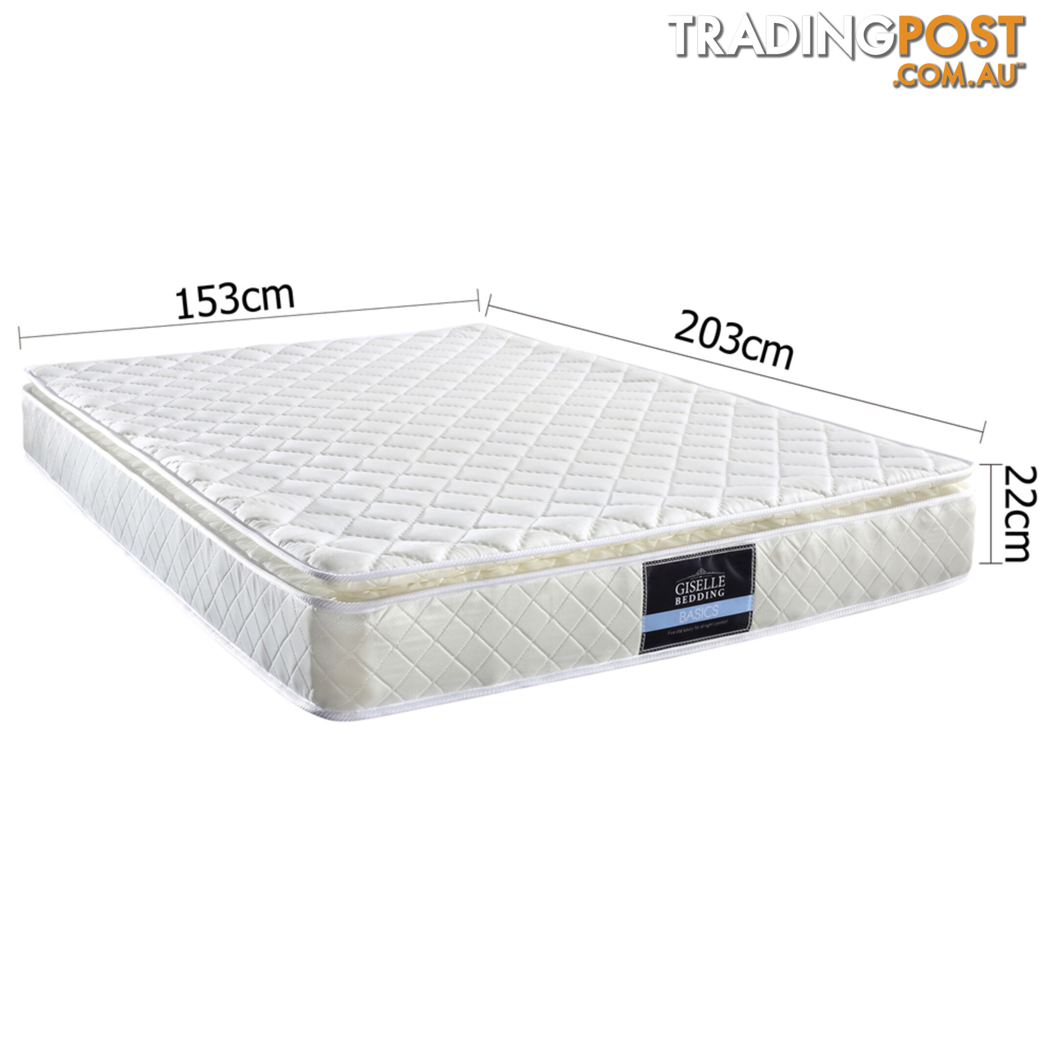 Pillow Top Pocket Spring Mattress 22cm Queen