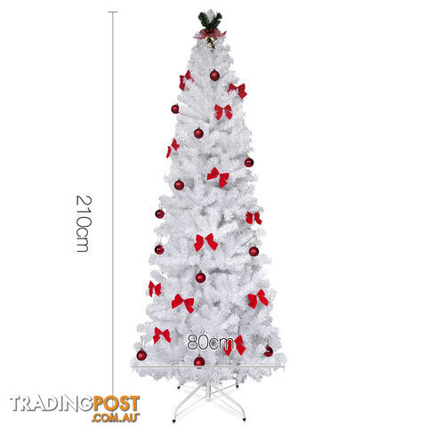 2.1M Christmas Tree with Ornaments - White