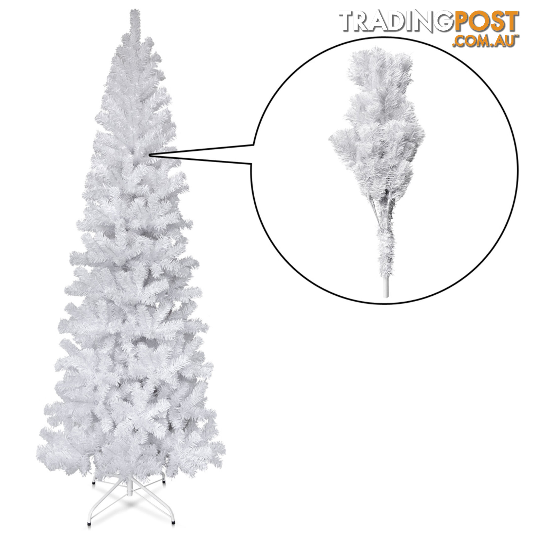 2.1M Christmas Tree with Ornaments - White