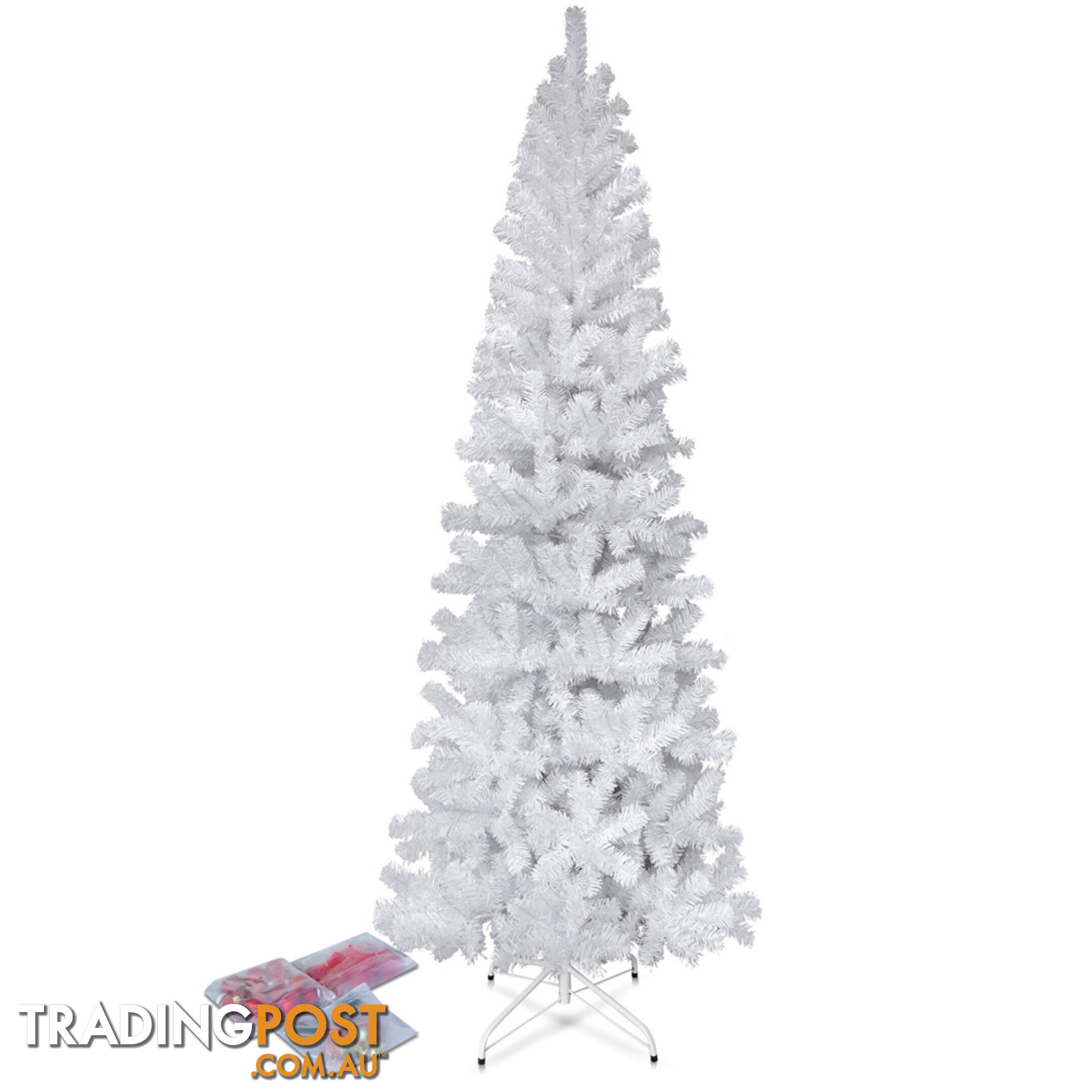 2.1M Christmas Tree with Ornaments - White