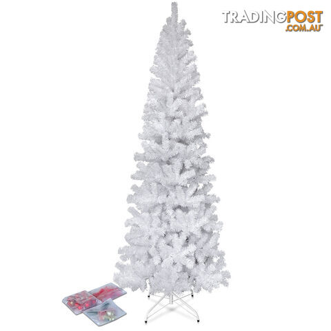 2.1M Christmas Tree with Ornaments - White