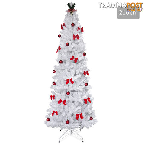 2.1M Christmas Tree with Ornaments - White
