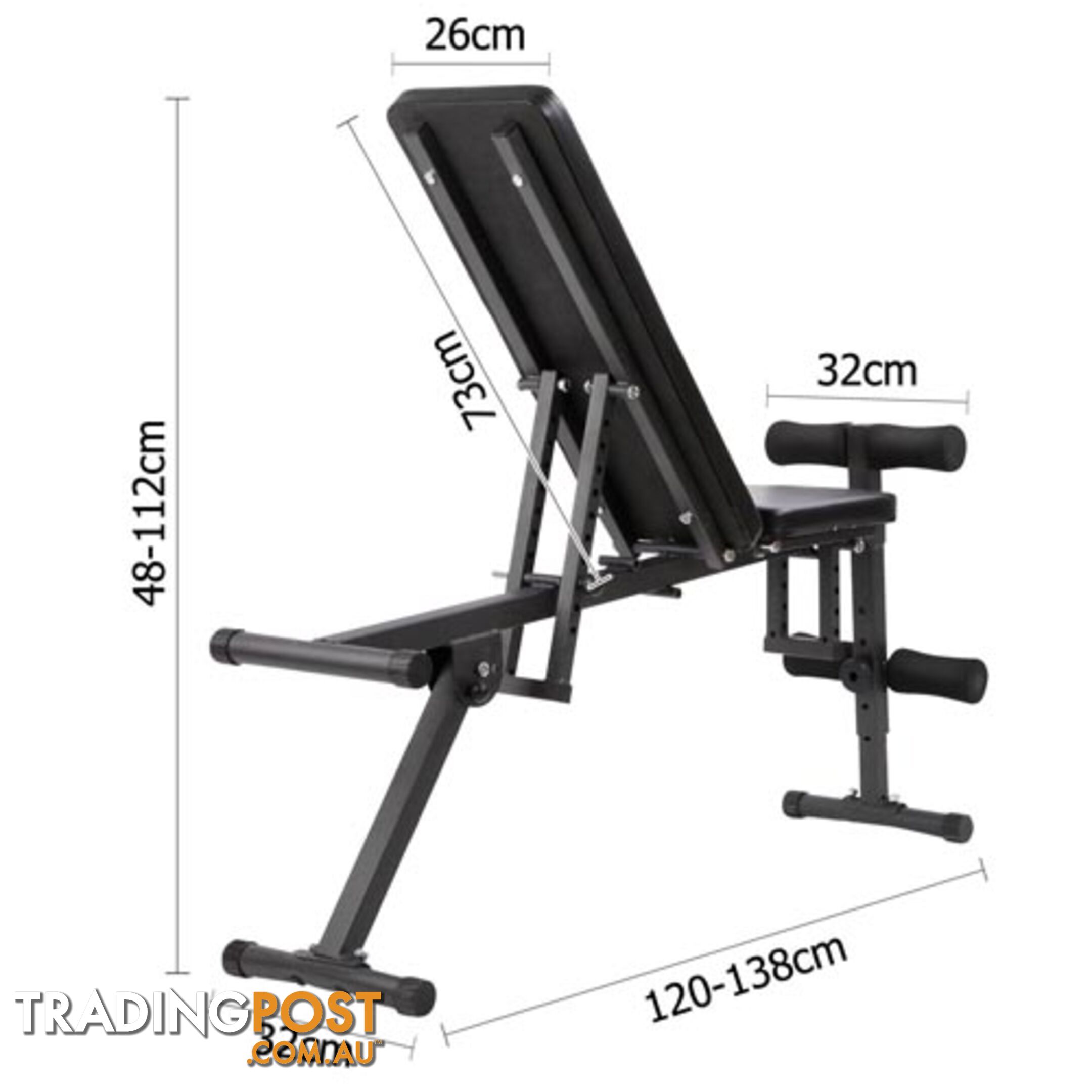 FID Flat Adjustable Bench 150Kg